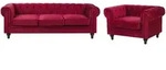 Beliani Sofa-Set, Rot, Textil, 4-Sitzer, 201x70x75 cm, Wohnzimmer, Sofas &...