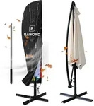 Ampelschirm, Wei&szlig;, Kunststoff, 70x265x70 cm, Sonnenschutz & Sichtschutz,