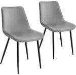 tectake Stuhl, Grau, Textil, Pappel, 48x82.5x59 cm, Esszimmer, St&uuml;hle,