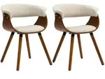 Homcom Esszimmerstuhl, Beige, Holz, Buche, F&uuml;llung: Baumwollf&uuml;llung, 55x75x62...
