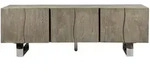 Mid.you Lowboard, Grau, Metall, Akazie, massiv, 3 F&auml;cher, 160x56x46 cm, stehend,