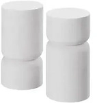 tectake Beistelltisch, Wei&szlig;, Keramik, Abstrakt, 28x54.5x28 cm, Wohnzimmer,