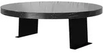 [en.casa] Sofatablett, Schwarz, Holzwerkstoff, Metall, Marmor Optik, Rund,Rund,