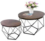 Relaxdays Couchtisch, Mehrfarbig, Metall, Holzwerkstoff, 50x40x50 cm, Wohnzimmer,