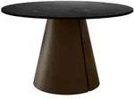 Mirjan24 Esstisch, Braun, Schwarz, Metall, Rund,Rund, 120x76x120 cm, Esszimmer,