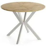 WFL Group Esstisch, Eiche, Metall, Nachbildung, 6-Sitzer, Rund,Rund, 140x76x100...