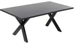 Beliani Esstisch, Schwarz, Holzwerkstoff, 6-Sitzer, Rechteckig, 100x75x180 cm,