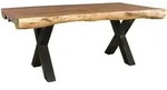 Kadima Design Esszimmertisch, Beige, Metall, Echtholz,Akazie, Rechteckig,Rechteckig,