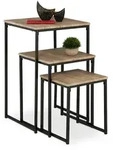 Relaxdays Beistelltisch, Graubraun, Metall, Holzwerkstoff, Kunststoff, 46x76x46...