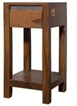 Massivmoebel24 Beistelltisch, Braun, Holz, Echtholz,Sheesham, 1 F&auml;cher, 1