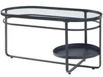 [en.casa] Couchtisch, Schwarz, Metall, Oval,Oval, 90x46x42.5 cm, Wohnzimmer,
