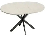 Homcom Ausziehbarer-Esstisch, Grau, Metall, Nachbildung, 6-Sitzer, Rund, X-Form,