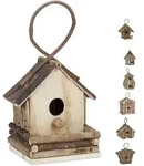 Relaxdays Vogelhaus, Braun, Holz, 18x32x14.5 cm, Gartenzubeh&ouml;r, Gartenpflege,