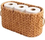 Relaxdays Toilettenpapierkorb, Hellbraun, Textil, 40x25x16.5 cm, Badaccessoires