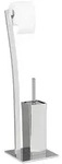 Relaxdays Wc-Garnitur, Silber, Metall, 20x71x20 cm, Badezimmer, WC Ausstattung,...