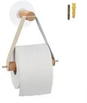 Relaxdays Toilettenpapierhalter, Hellbraun, Holz, Kunststoff, 18x18x8 cm,