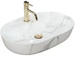 REA Aufsatzwaschbecken, Wei&szlig;, Keramik, Oval, 41x13x60.5 cm, Badezimmer,...