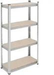 Relaxdays Schwerlastregal, Silber, Metall, Holzwerkstoff, Kunststoff, 70x138x30 cm,
