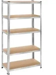 tectake Schwerlastregal, Silber, Metall, Rechteckig, 40x180x90 cm, Freizeit,