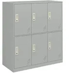 [en.casa] Spind, Grau, Metall, 90x100x40 cm, Garderobe, Garderobenschr&auml;nke,