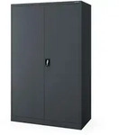 Jan Nowak Metall-B&uuml;roschrank, Anthrazit, Metall, 115x185x60 cm, Arbeitszimmer,