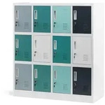 Jan Nowak Schliessfachschrank, Blaugrau, Metall, 109x120x45 cm, Garderobe,