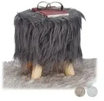 Relaxdays Hocker, Grau, Holzwerkstoff, Holz, Textil, 31x31x31 cm, Wohnzimmer,...