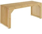 tectake Sitzbank, Beige, Holz, Rechteckig, 104x43x35 cm, Wohnzimmer, Hocker,