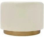 Kayoom Hocker, Gold, Beige, Metall, rund, 43 cm, Wohnzimmer, Hocker, Sitzhocker