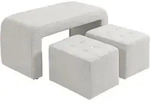 Homcom Fusshocker, Wei&szlig;, Kunststoff, 42.5x45x89 cm, Wohnzimmer, Hocker, Sitzhocker