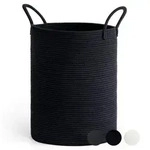 W&auml;schekorb, Schwarz, Textil, 38x51x38 cm, Ordnen & Aufbewahren, W&auml;schek&ouml;rbe &