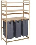 MCW W&auml;schesammler, Braun, Grau, Holz, 80x125x40 cm, Ordnen & Aufbewahren,