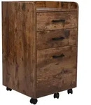Begryf Rollcontainer, Dunkelbraun, Holzwerkstoff, Metall, 3 Schubladen,...