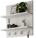 Inn.Furn Wandregal, Wei&szlig;, Holzwerkstoff, Metall, Nachbildung, Uni, 2 F&auml;cher,