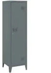 [en.casa] Einzelspind, Dunkelgrau, Metall, 2 F&auml;cher, 38x137x38 cm, Garderobe,