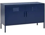 Beliani Lowboard, Blau, Metall, 2 F&auml;cher, 100x65x40 cm, Wohnzimmer, Wohnw&auml;nde,
