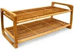 Relaxdays Schuhregal, Hellbraun, Holz, 75x33x33 cm, Garderobe, Schuhaufbewahrung,