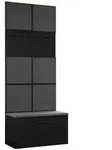 Masseno Garderobenschrank, Schwarz, Holzwerkstoff, 2 F&auml;cher, 80.6x204x40 cm,