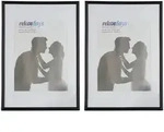 Relaxdays Bilderrahmen, Schwarz, Kunststoff, Glas, 21x31x2 cm, Bilder und Zubeh&ouml;r,