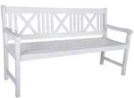 Deluke Gartenbank, Wei&szlig;, Holz, 3-Sitzer, 154x89x59 cm, Gartenm&ouml;bel,...