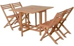 Gardenson Gartentischgruppe, Braun, Eukalyptusholz, Holz, Eukalyptusholz, vollmassiv,