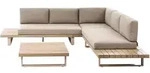 Beliani Loungegarnitur, Taupe, Braun, Holz, Loungem&ouml;bel, Gartenlounge-Sets