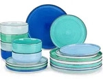 Tafelservice, Mehrfarbig, Keramik, 21x1.8x26 cm, Essen & Trinken, Geschirr,