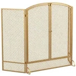 Homcom Kaminschutzgitter, Gold, Metall, 10x75x122 cm, Kleinm&ouml;bel, Kamine & Zubeh&ouml;r,
