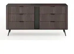 Selsey Kommode, Dunkelbraun, Metall, 6 Schubladen, Rechteckig, 163.2x81.2x38 cm,
