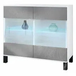 Vladon Kommode, Silber, Holzwerkstoff, 92.5x84.5x35 cm, Wohnzimmer, Kommoden &