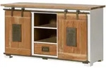 Massivmoebel24 Sideboard, Wei&szlig;, Holz, Echtholz,Mangoholz, 3 F&auml;cher, 1...