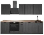 Vicco K&uuml;chenzeile, Dunkelgrau, Wei&szlig;, Holzwerkstoff, Rechteckig, 280x206.8x60...