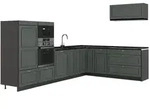 Vicco Eckk&uuml;che, Gr&uuml;n, Anthrazit, Holzwerkstoff, Formgebogen, 327x153.6x60 cm,