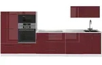 Vicco K&uuml;chenzeile, Bordeaux, Wei&szlig;, Holzwerkstoff, Rechteckig, 340x153.6x60 cm,